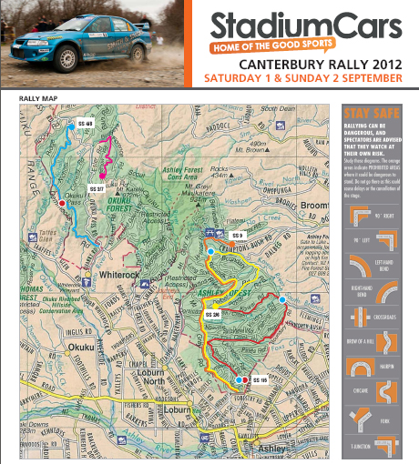 Canterbury Rally 2012 Map