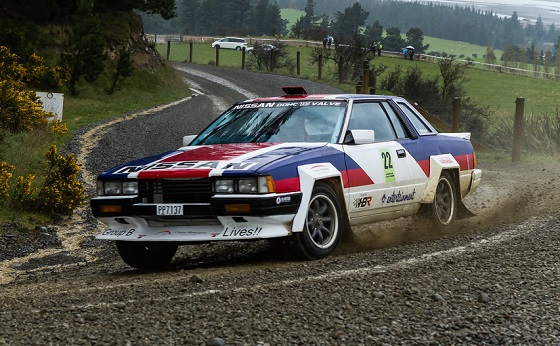 Jim Tennant in his Nissan 240RS at the 2013 Rakaia Zig Zag Gravel Sprint